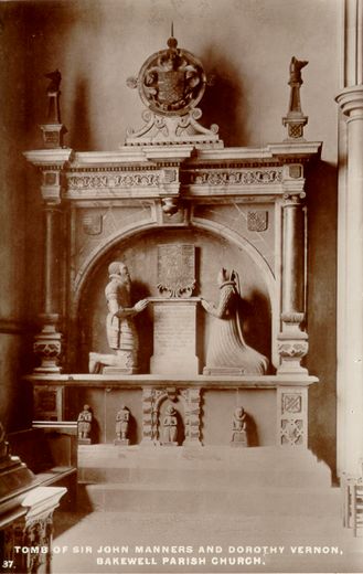 Old Postcard of Tomb of Sir John Manners (Bakewell)