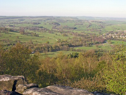 Baslow and Chatsworth, from Gardoms Edge near Robin Hood