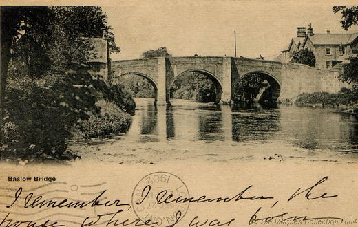 Old Postcard of The Bridge (2) (Baslow)