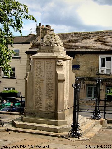 Recent Photograph of War Memorial (Chapel en le Frith)