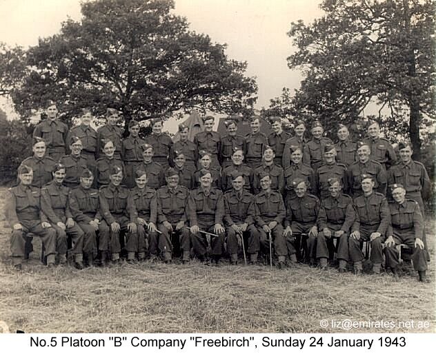 Old Photograph of No.5 Platoon "B" Company “Freebirch” (1943) (Chesterfield)