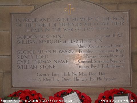 Recent Photograph of St Peter's Church (1939-45 War Memorial) (Edensor)