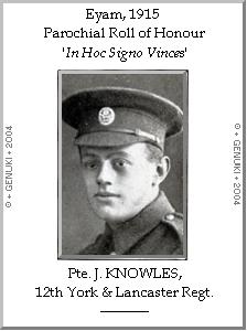 Pte. J. KNOWLES, 12th York & Lancaster Regt.