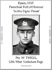 Pte. W. TWIGG, 12th West Yorkshire Regt.