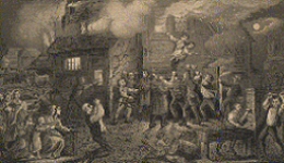 Fire at Epworth Rectory, John Wesley rescued