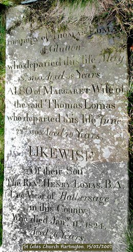 LOMAS, Thomas & Margaret