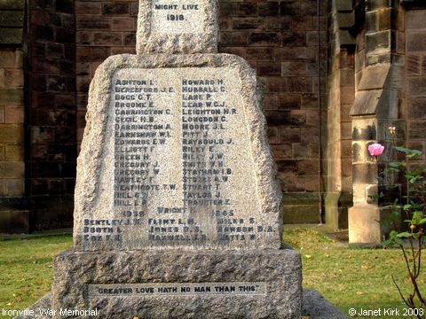 Recent Photograph of War Memorial (Ironville)
