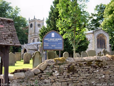 Recent Photograph of St Giles's Church (Church Sign) (Great Longstone)