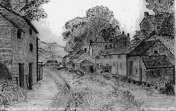 Black and White Sketch of The Dale (after Chantrey) (Stoney Middleton)