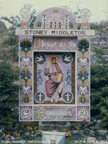 Stoney Middleton, Well Dressing ‘Blessed are the Peacemakers’ (1981)