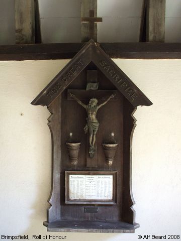 Recent Photograph of Roll of Honour (Brimpsfield)