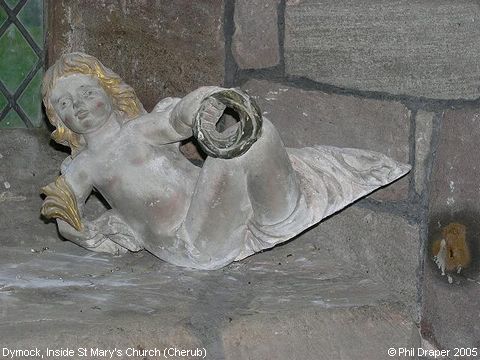 Recent Photograph of Inside St Mary's Church (Cherub) (Dymock)
