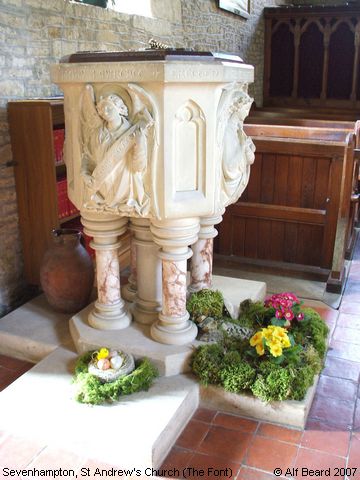 Recent Photograph of St Andrew's Church (The Font) (Sevenhampton)