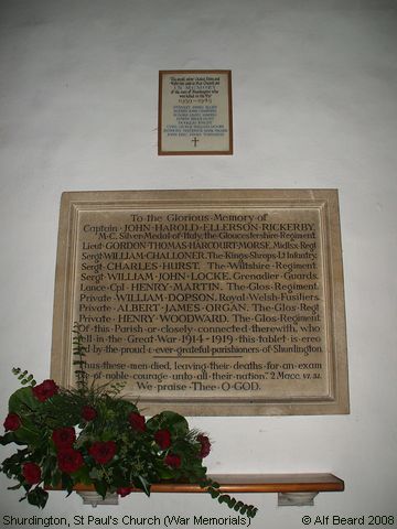 Recent Photograph of St Paul's Church (War Memorials) (Shurdington)