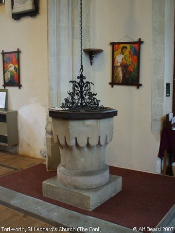 Recent Photograph of St Leonard's Church (The Font) (Tortworth)