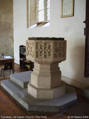 Recent Photograph of All Saints Church (The Font) (Turkdean)