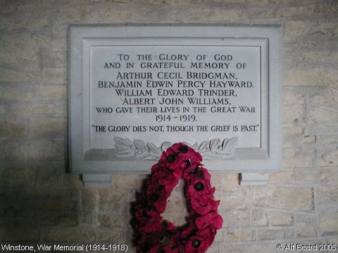 Recent Photograph of War Memorial (1914-1918) (Winstone)