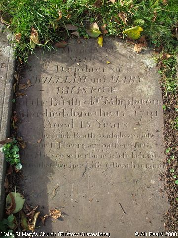 Recent Photograph of St Mary's Church (Bristow Gravestone) (Yate)