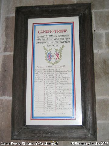 Recent Photograph of St James's Church (War Memorial) (Canon Frome)