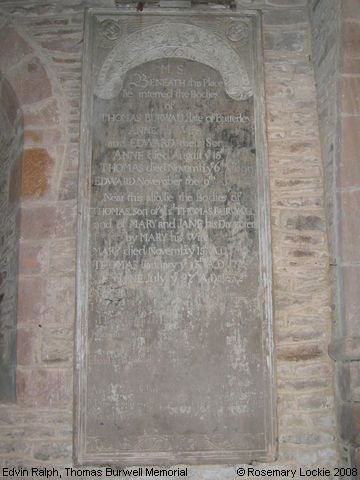 Recent Photograph of Thomas Burwell Memorial (Edvin Ralph)