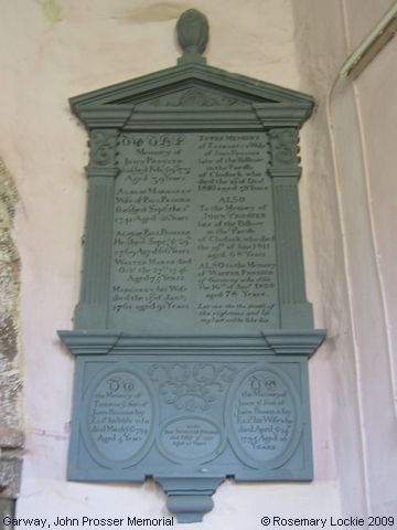 Recent Photograph of John Prosser Memorial (Garway)