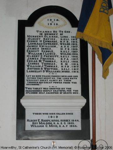 Recent Photograph of St Catherine's Church (W. Memorial) (Hoarwithy)