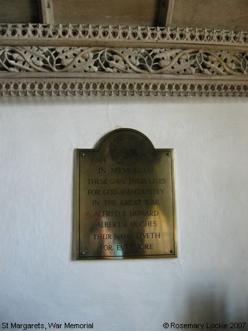 Recent Photograph of War Memorial (St Margarets)
