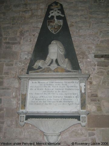 Recent Photograph of Merrick Memorial (Weston under Penyard)
