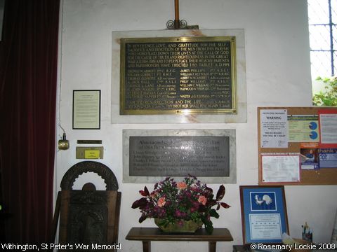 Recent Photograph of St Peter's War Memorial (Withington)
