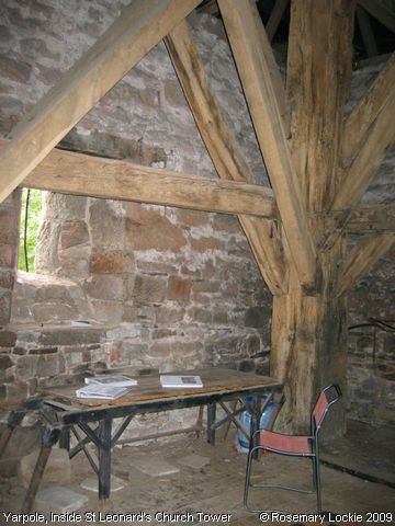 Recent Photograph of Inside St Leonard's Church Tower (Yarpole)