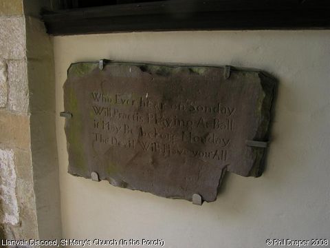 Recent Photograph of St Mary's Church (In the Porch) (Llanvair Discoed / Llanfair Isgoed)