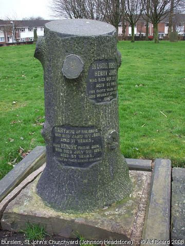 Recent Photograph of St John's Churchyard (Johnson Headstone) (Burslem)