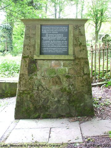 Recent Photograph of Memorial to French PoW's Graves (Leek)