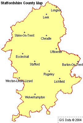 Staffordshire County Map