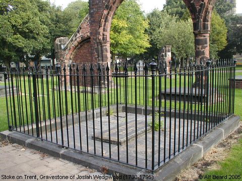 Recent Photograph of Gravestone of Josiah Wedgwood (1730-1795) (Stoke on Trent)