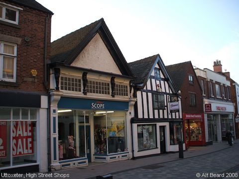 Recent Photograph of High Street Shops (Uttoxeter)