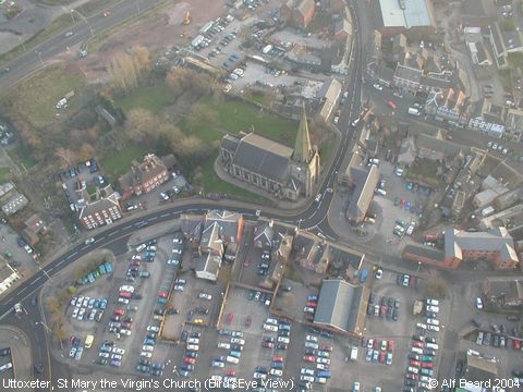 Recent Photograph of St Mary the Virgin's Church (Bird's-eye View) (Uttoxeter)