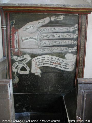 Recent Photograph of Seat Inside St Mary the Virgin's Church (Bishops Cannings)
