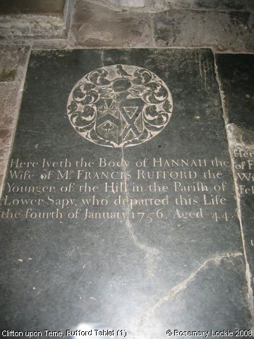 Recent Photograph of Rufford Tablet (1) (Clifton upon Teme)