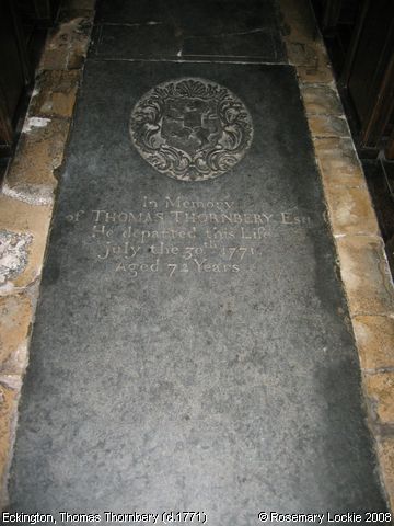 Recent Photograph of Thomas Thornbery (d.1771) (Eckington)