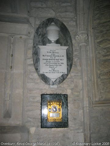 Recent Photograph of Revd George Martin (d.1796) (Overbury)
