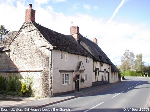 Recent Photograph of Old Houses beside Church (South Littleton)